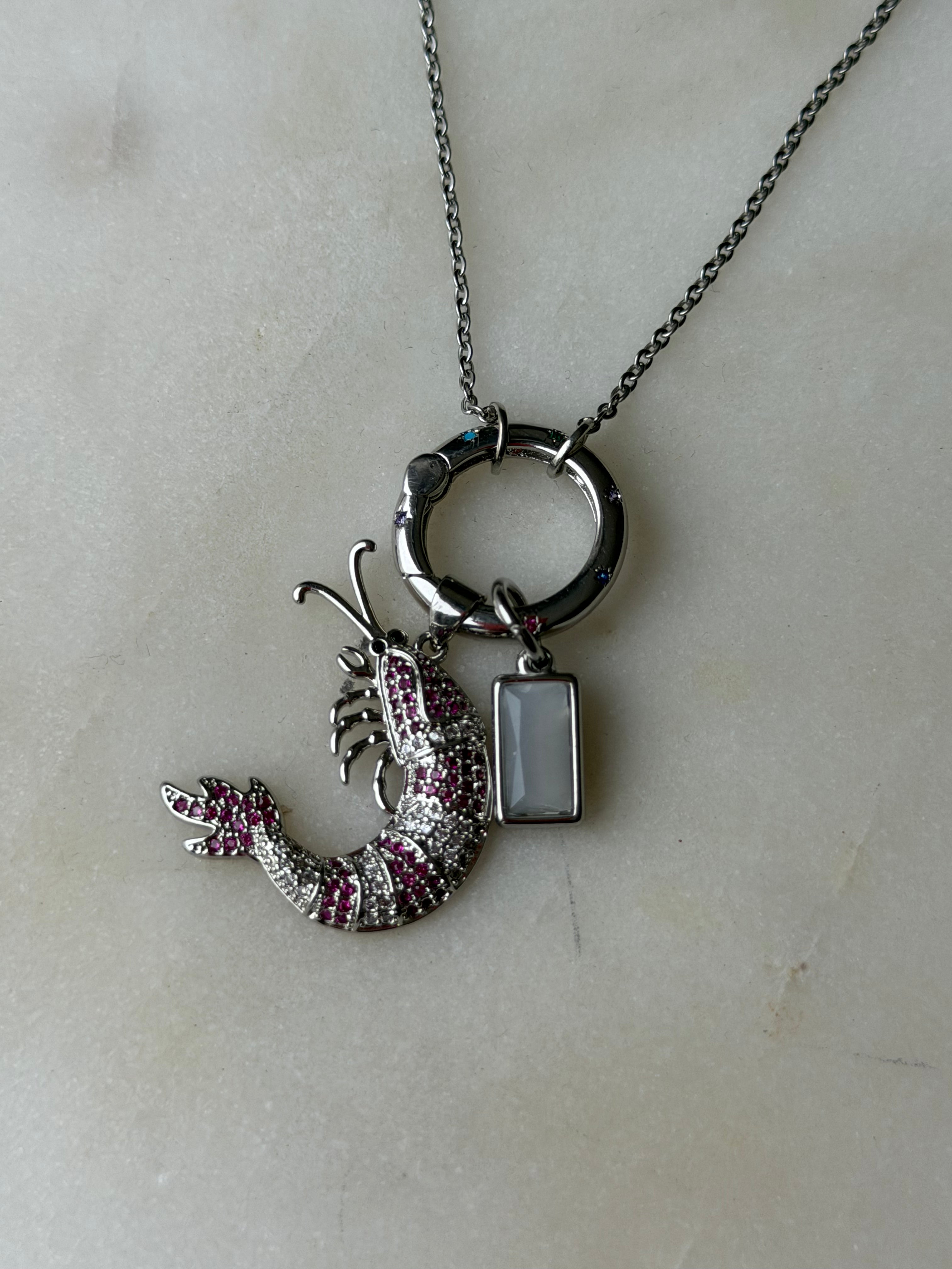 Silver Circle Charm Necklace