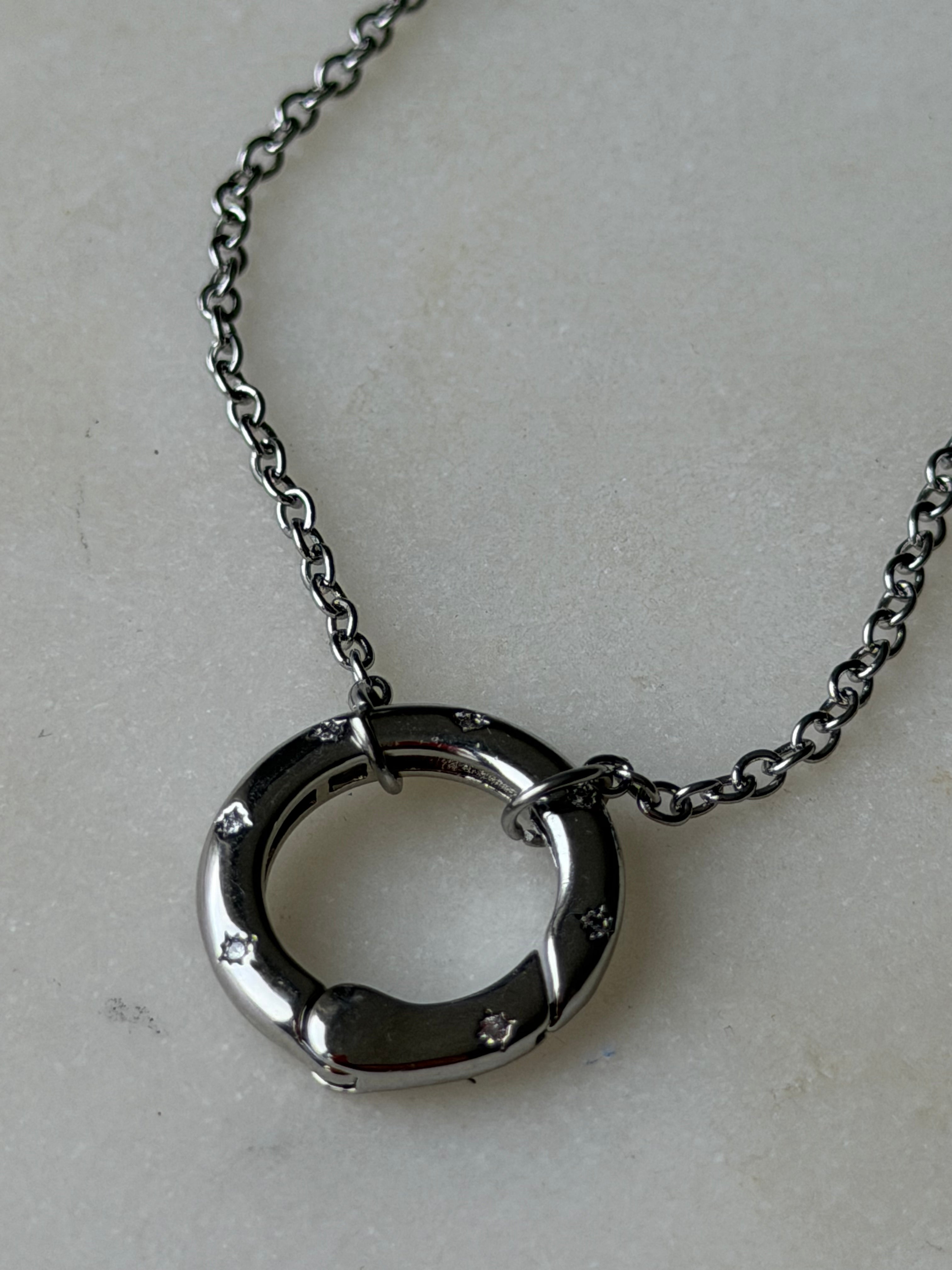 Silver Circle Charm Necklace