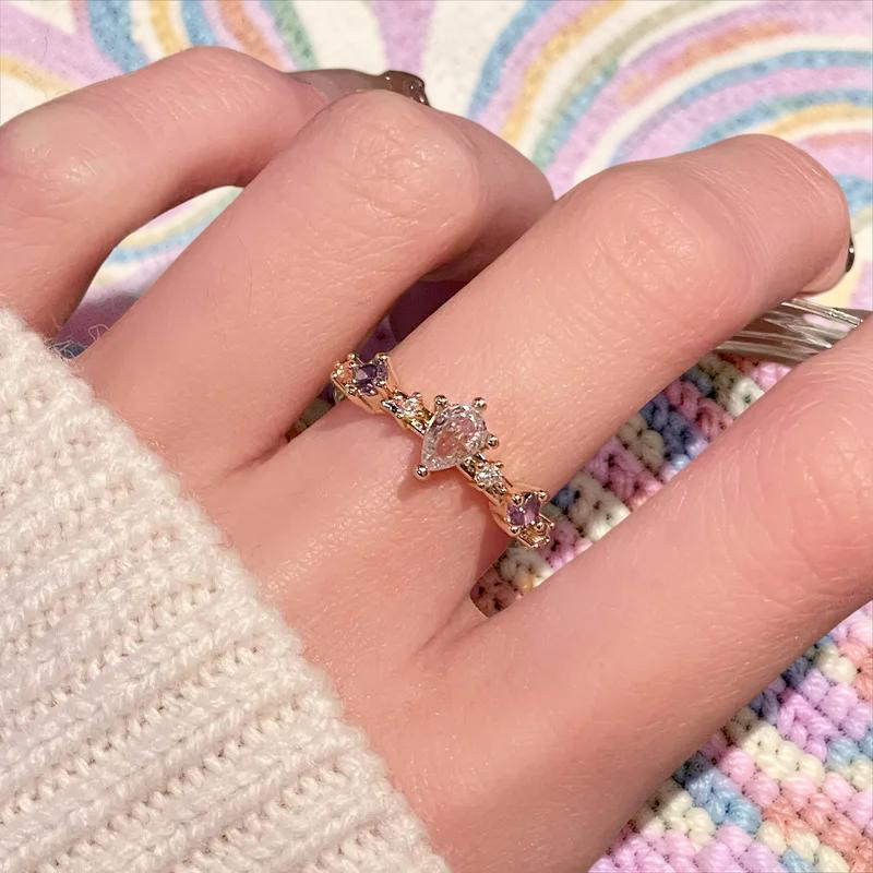 Purple Pear Ring