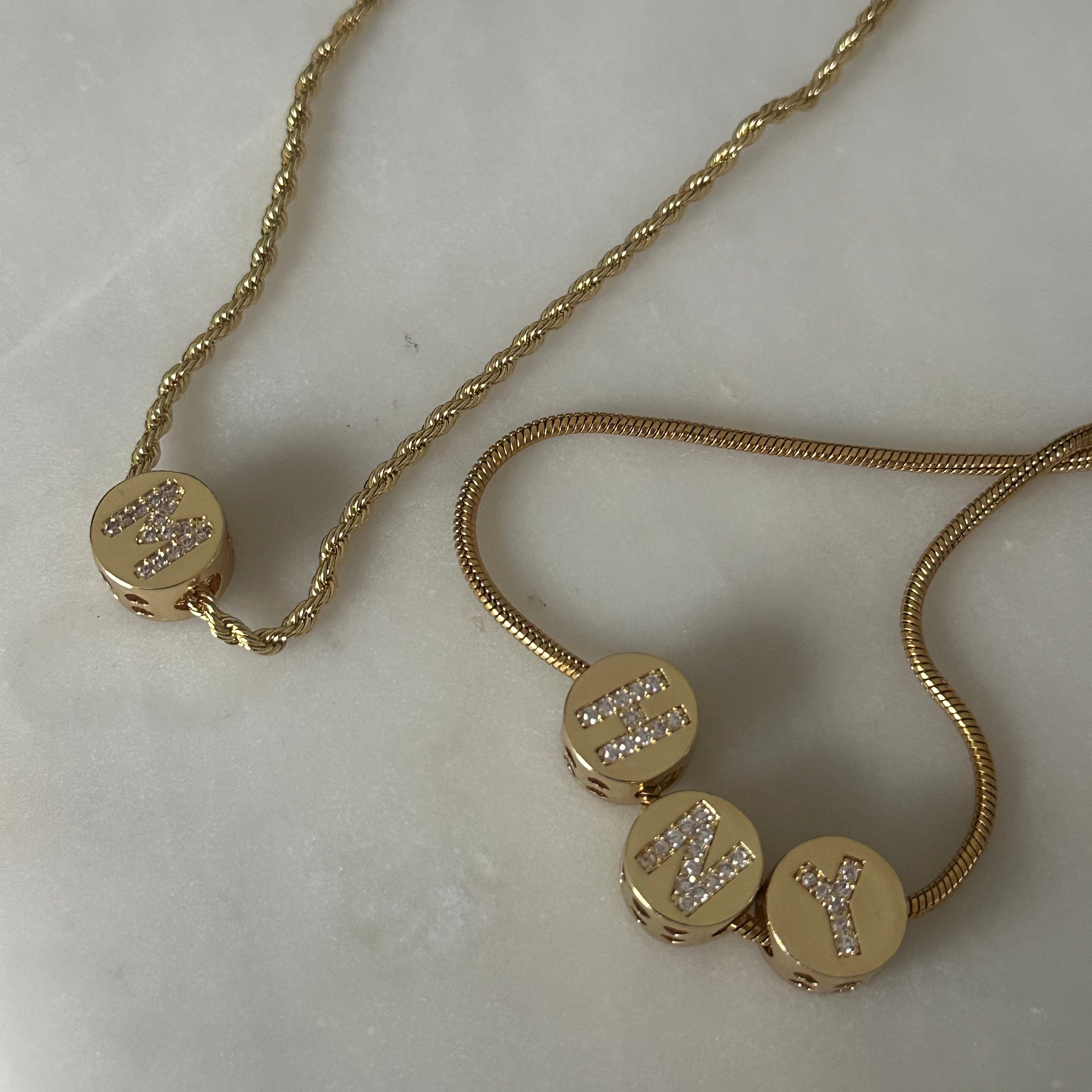 coin letter necklace