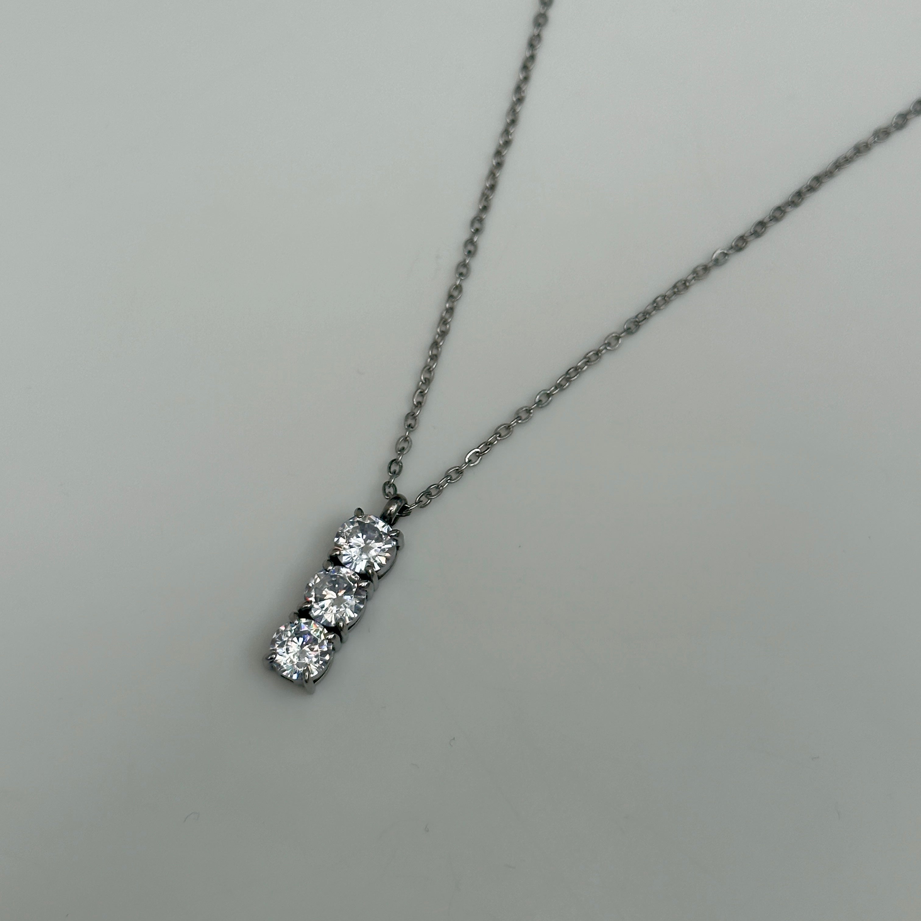 three diamond necklace