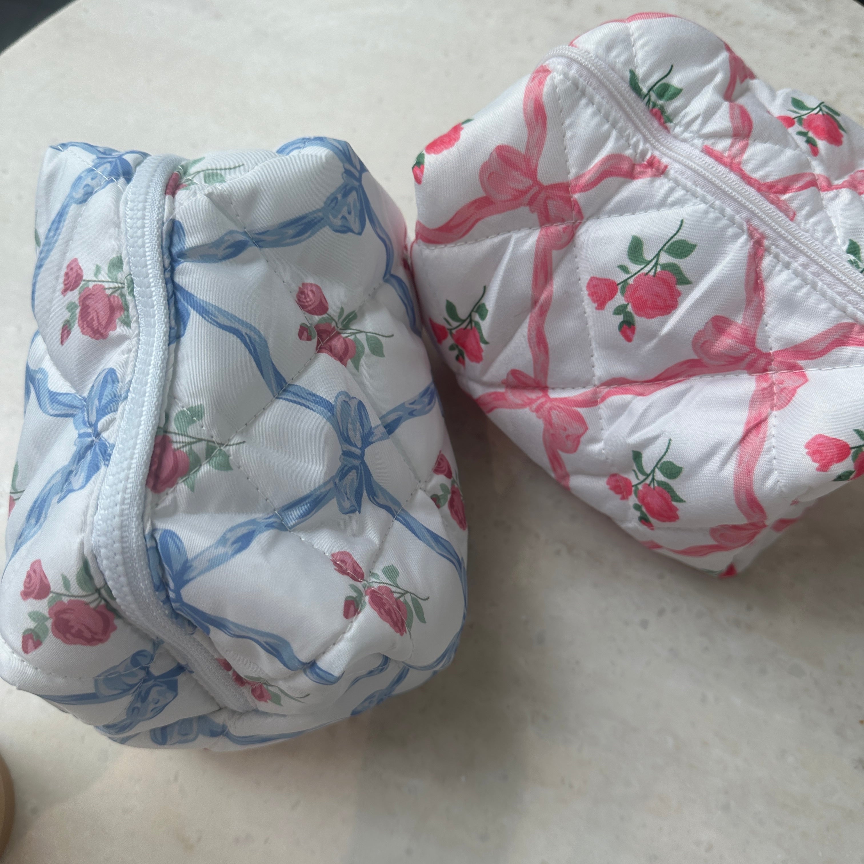 bow flower cosmetic bag