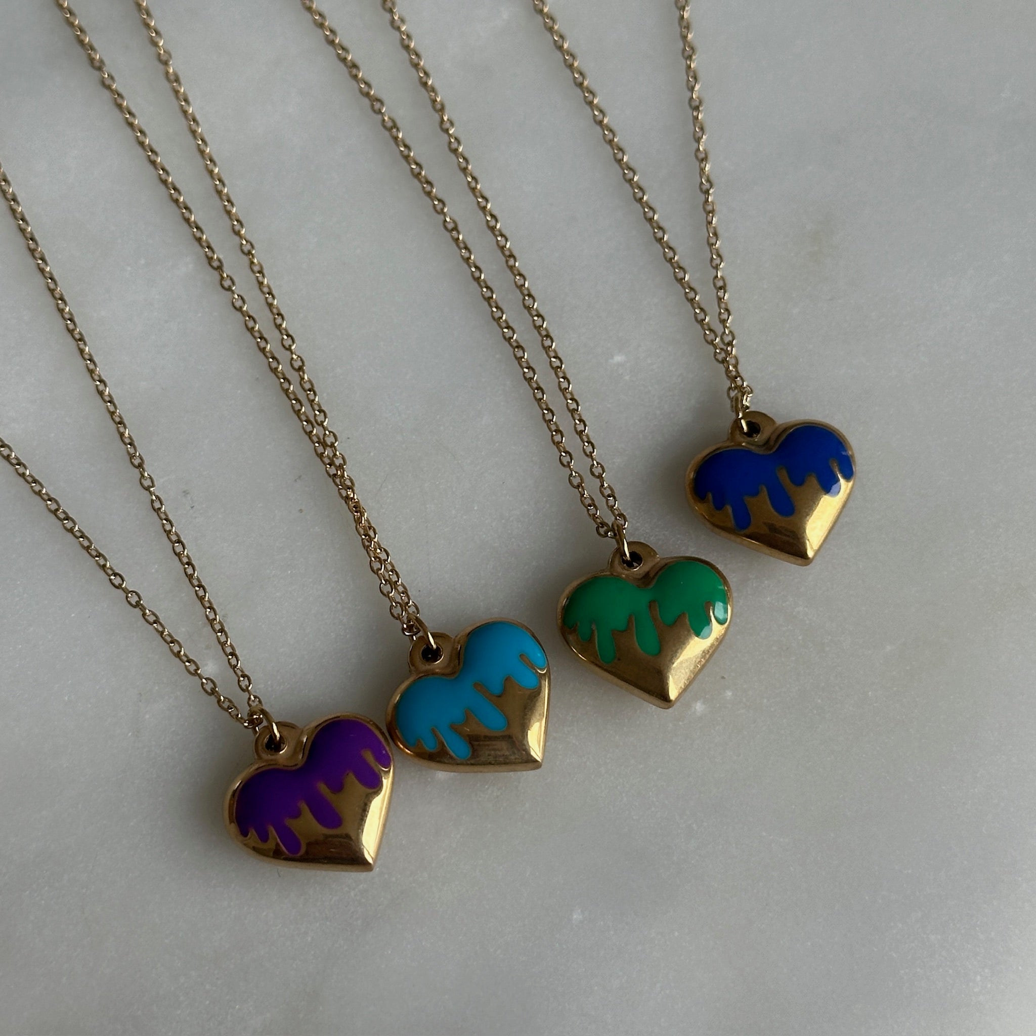dripping heart necklace