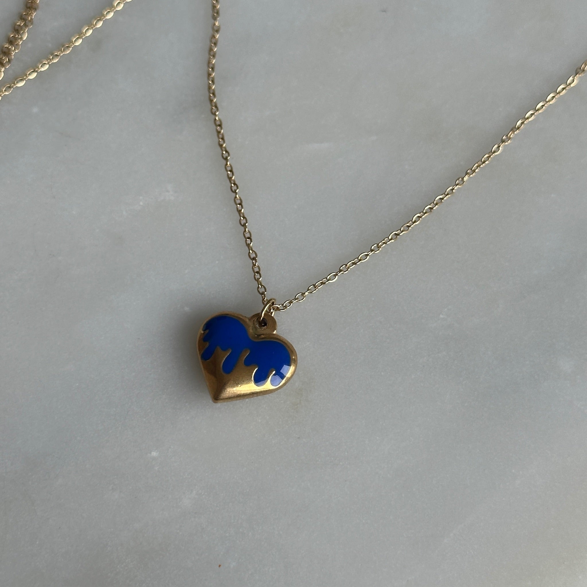 dripping heart necklace