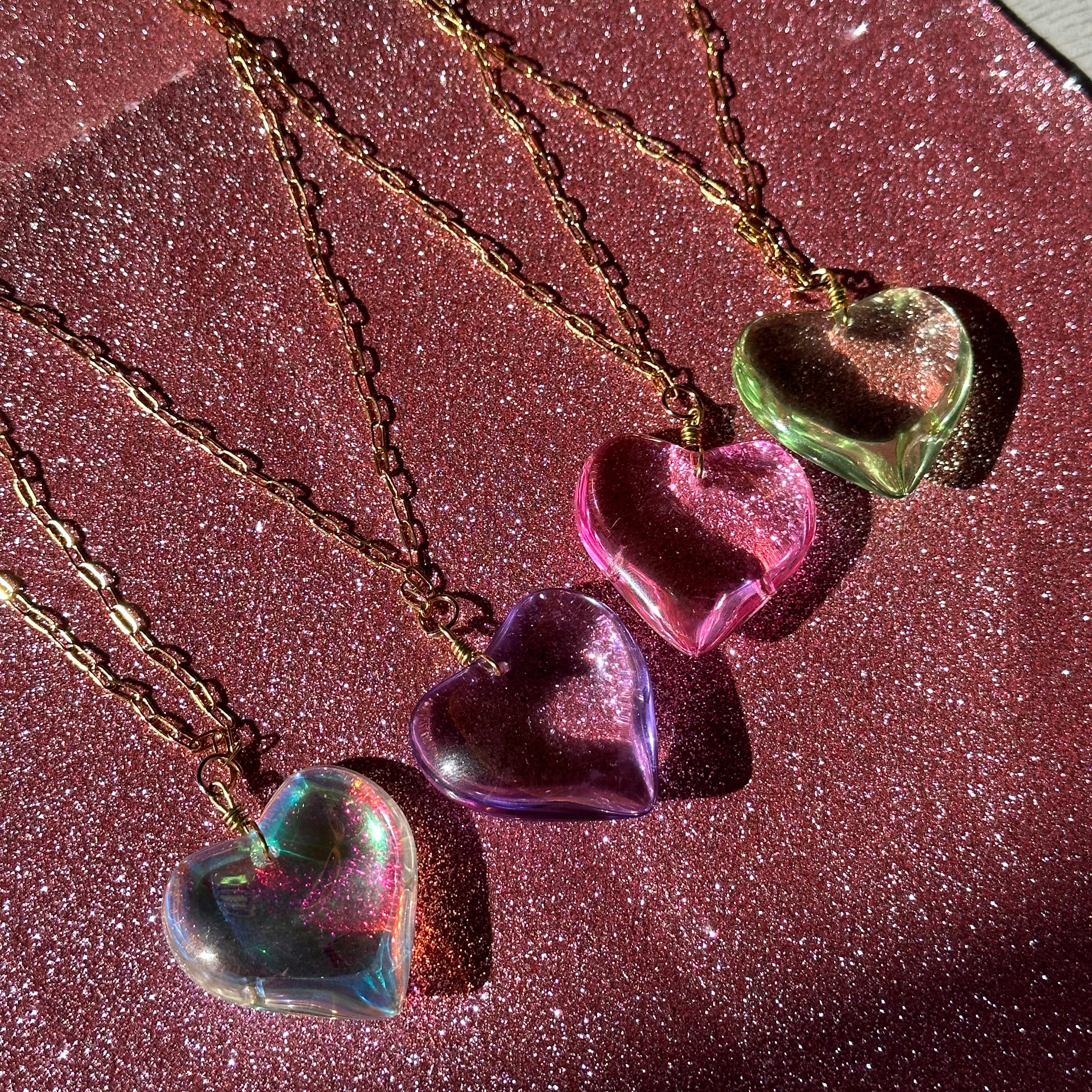 jelly heart necklace