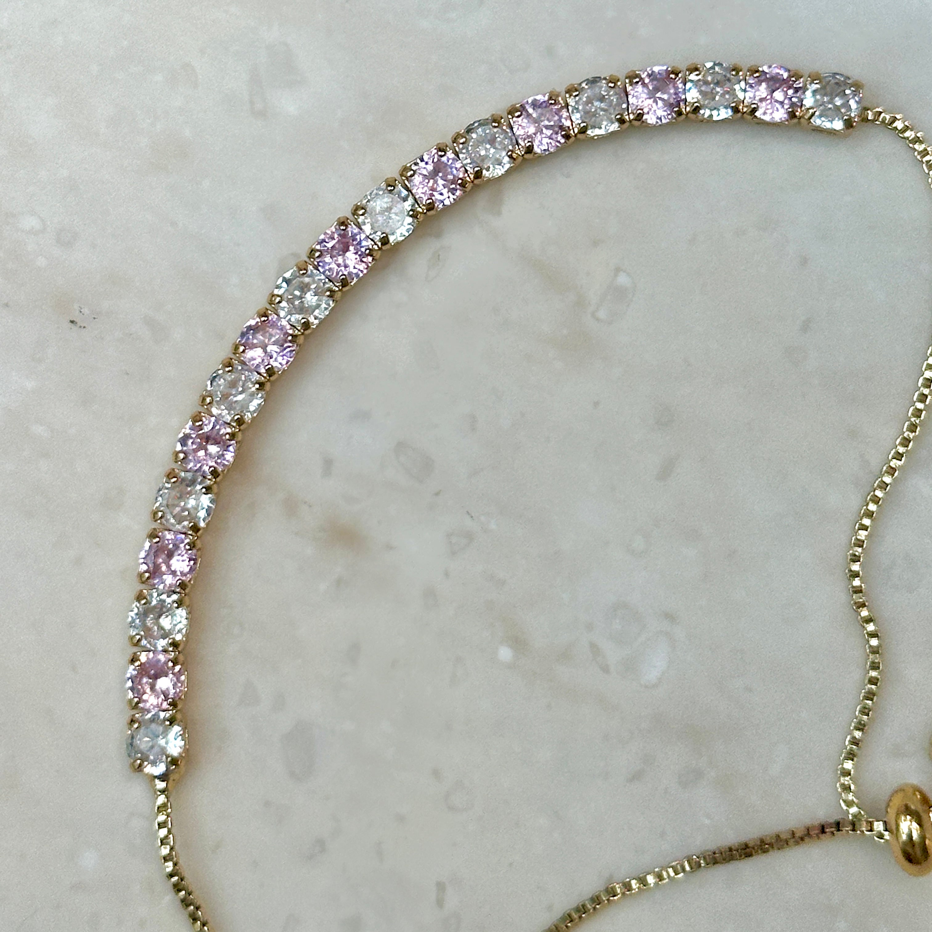 blush tennis bracelet