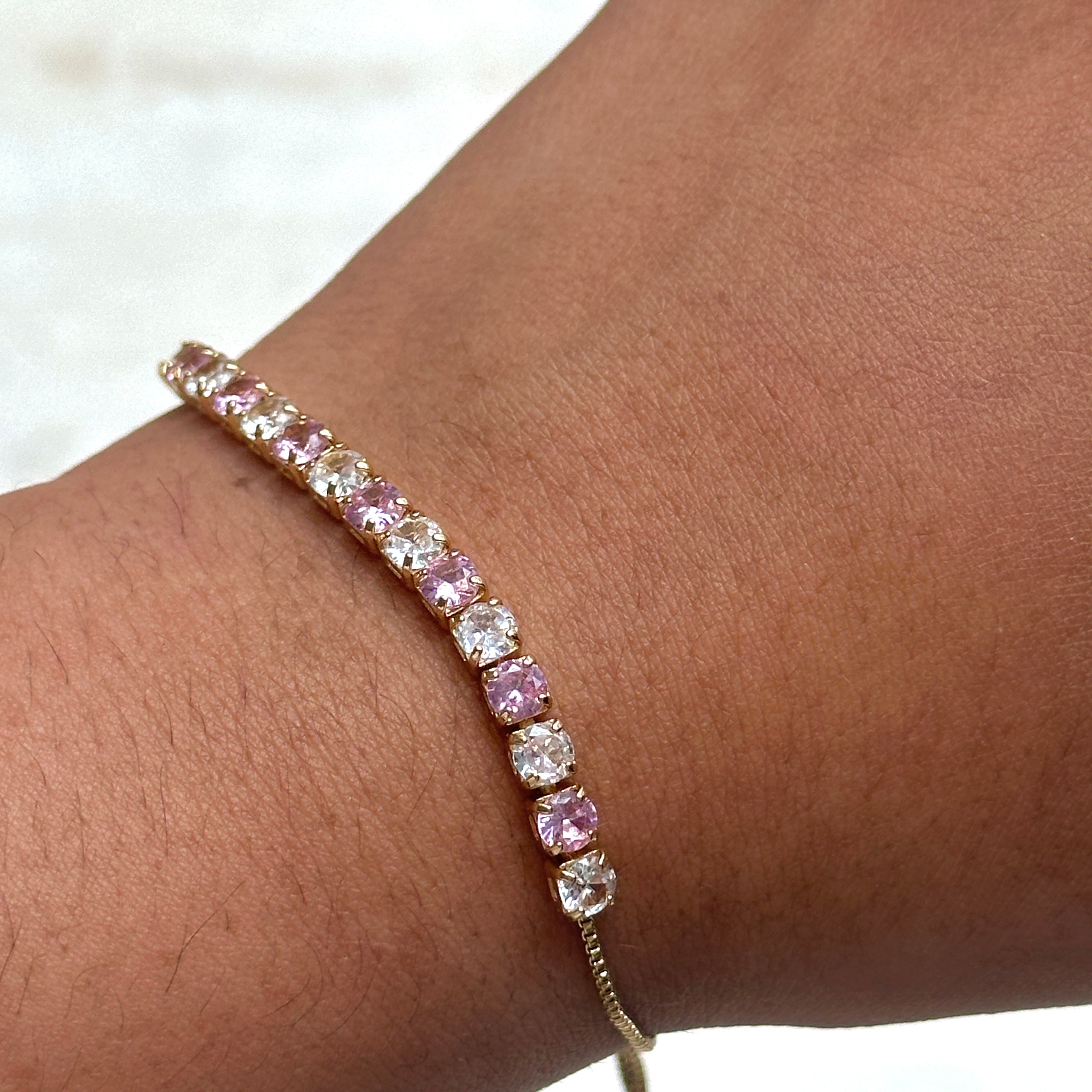 blush tennis bracelet