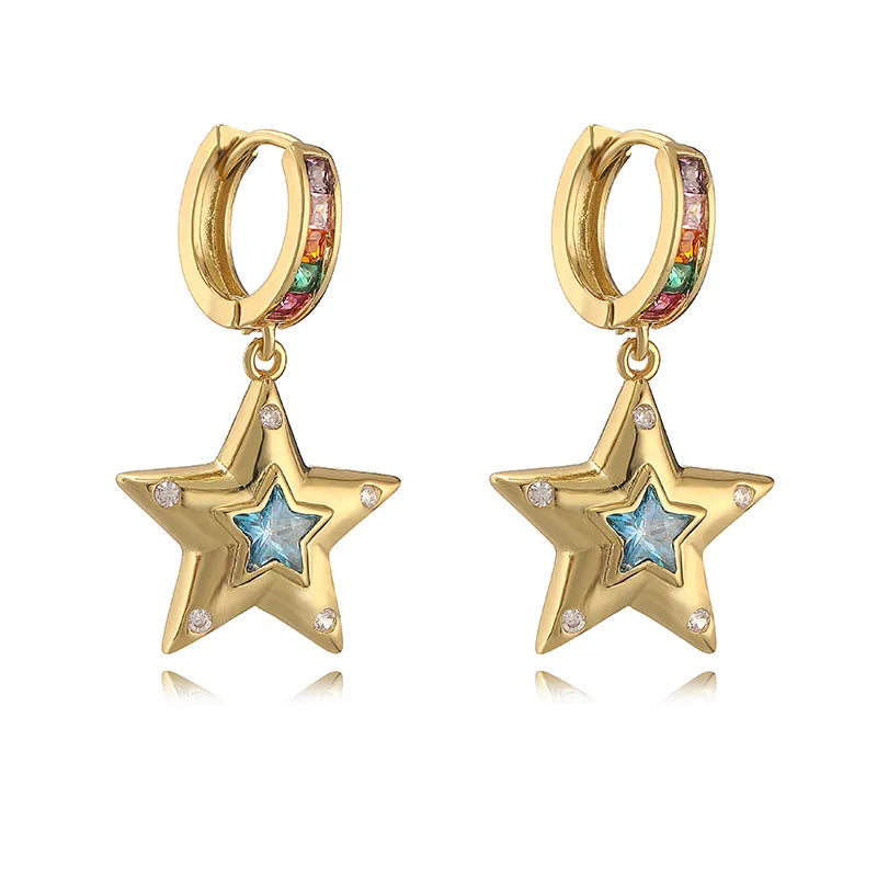 Blue Star Earrings