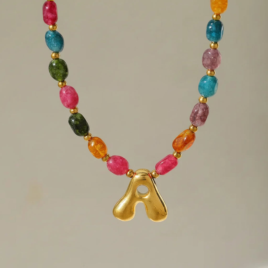 Beaded Letter Necklace