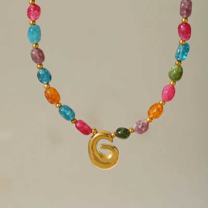 Beaded Letter Necklace