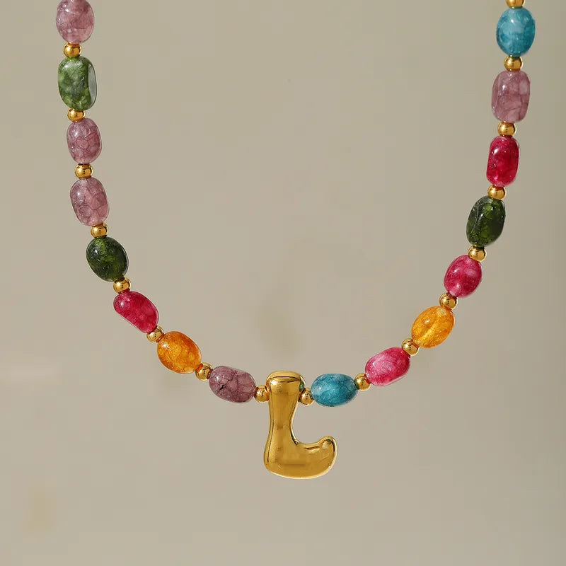 Beaded Letter Necklace