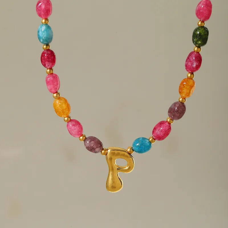 Beaded Letter Necklace
