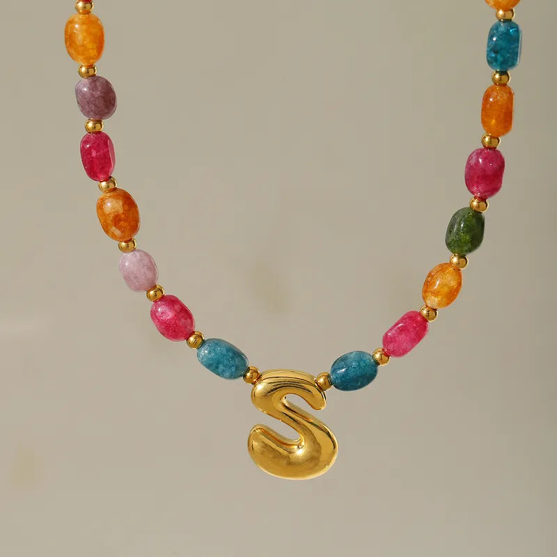 Beaded Letter Necklace