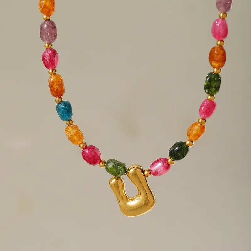 Beaded Letter Necklace