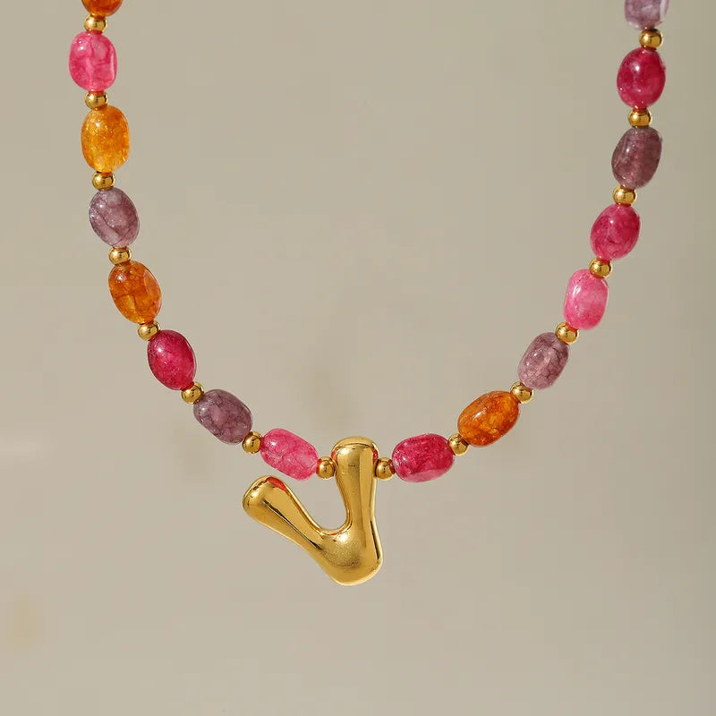 Beaded Letter Necklace