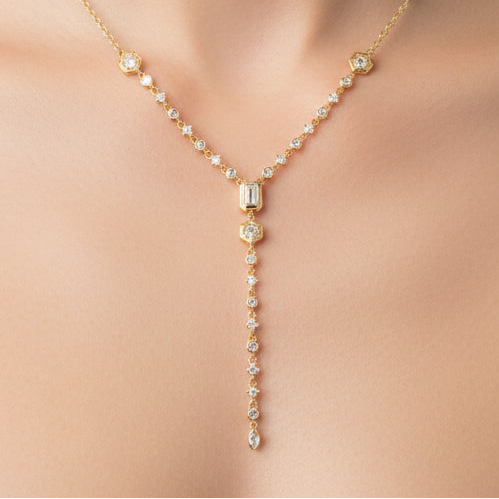 Glittering Lariat Necklace