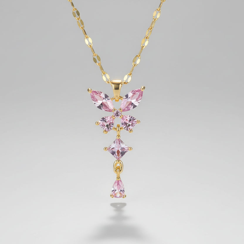 Pink Butterfly Necklace