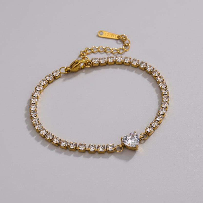 Heart Tennis Bracelet