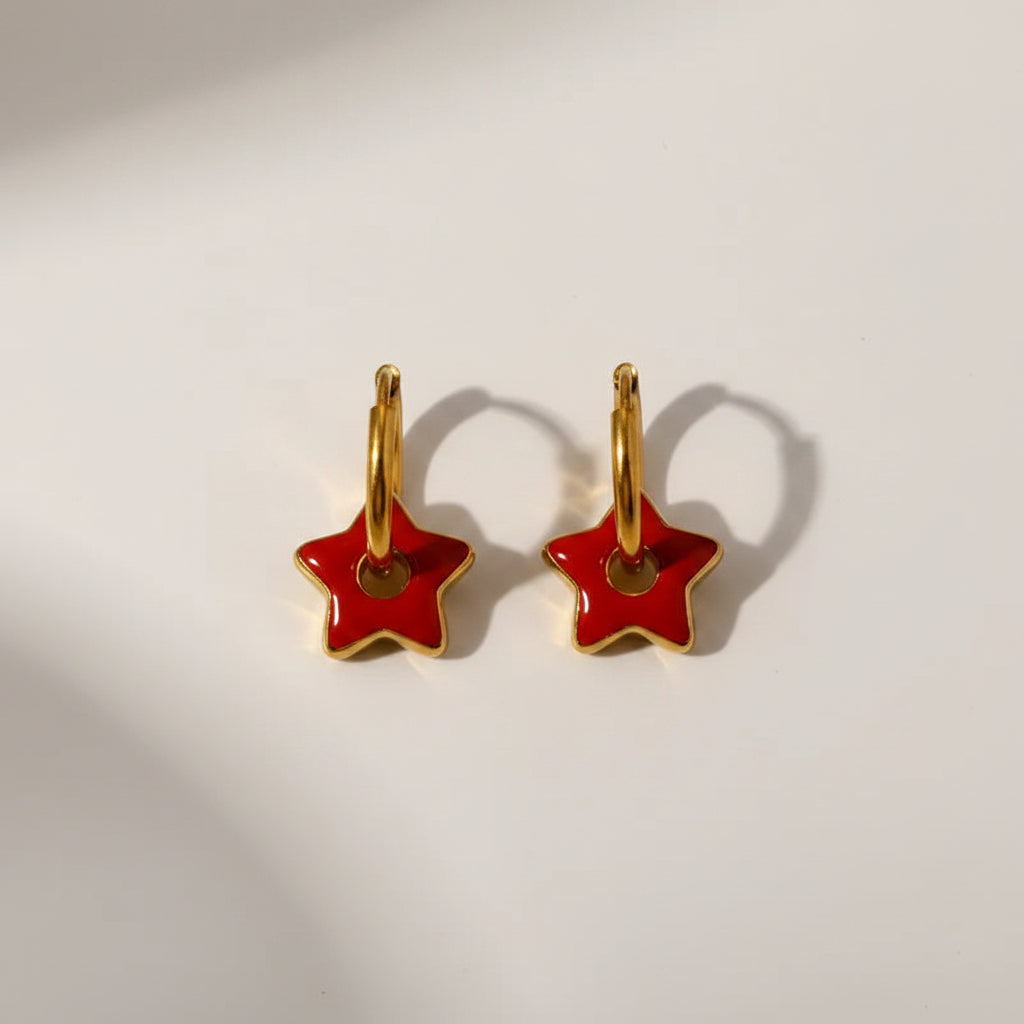 Star Hoop Earrings