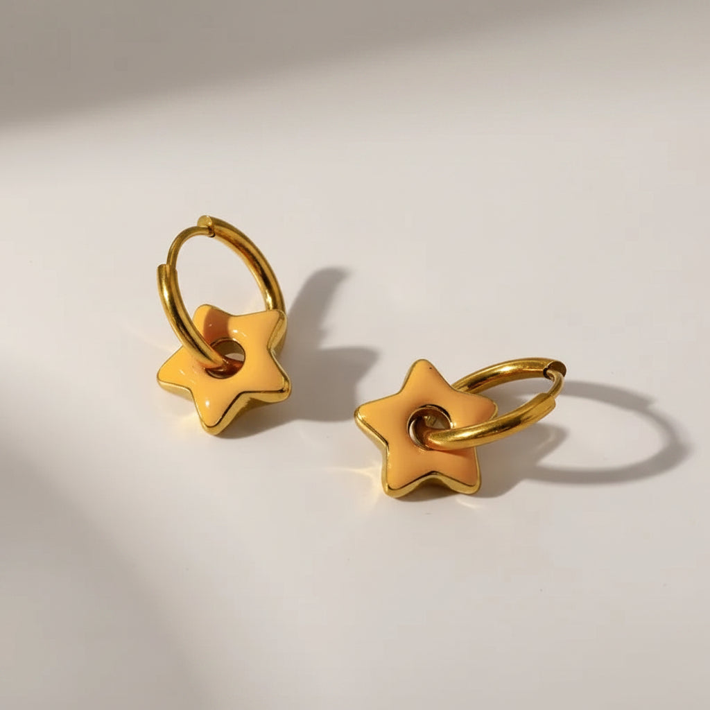 Star Hoop Earrings