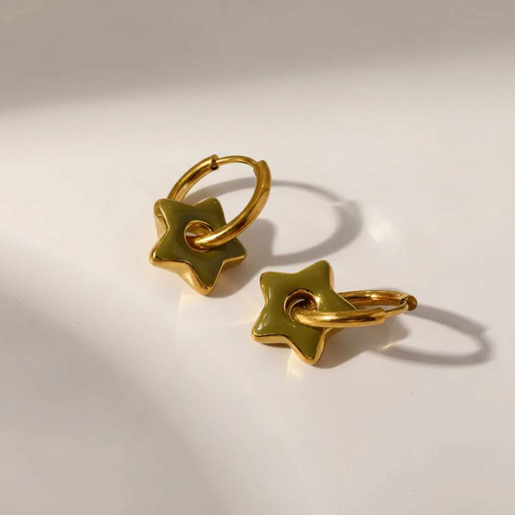 Star Hoop Earrings