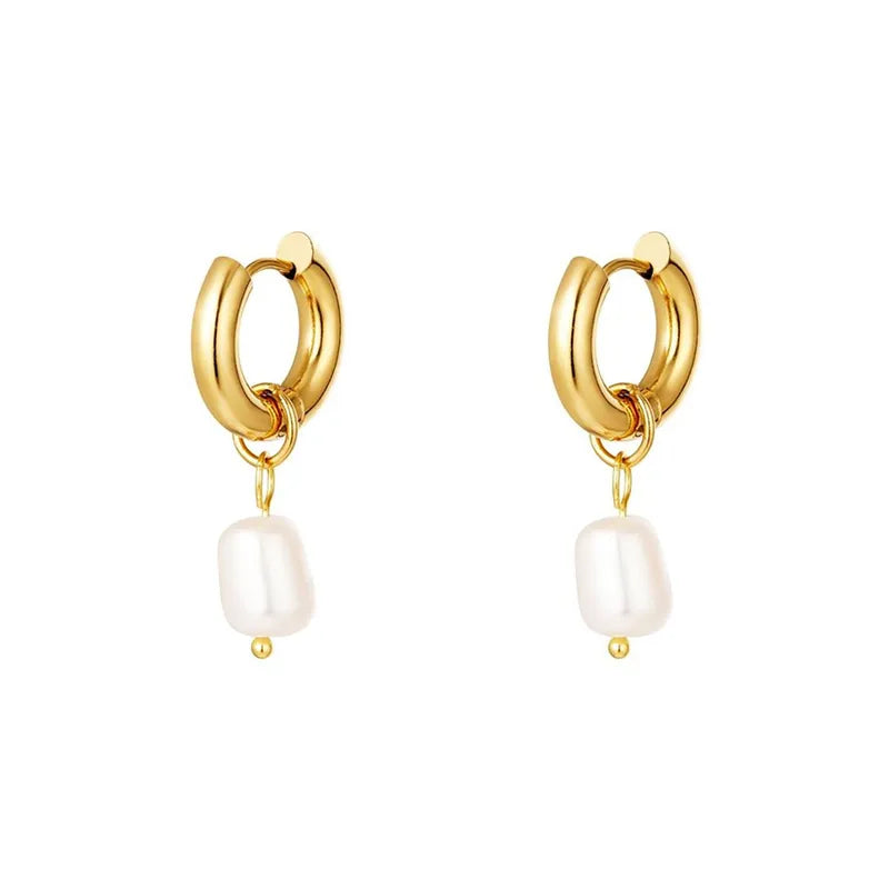 Pearl Hoop Earrings