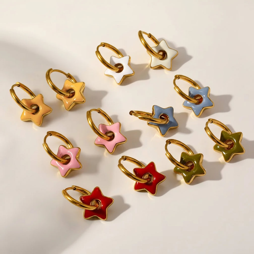 Star Hoop Earrings