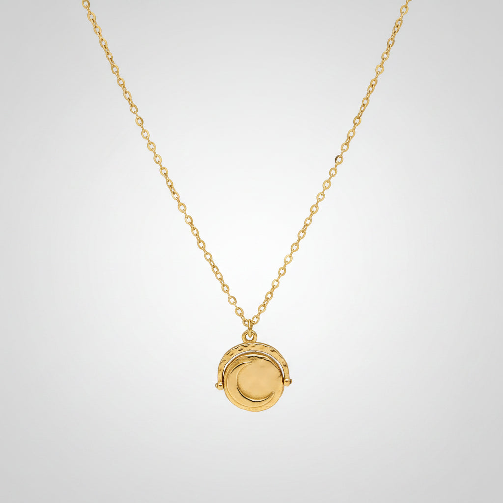Rotatable Sun Moon Coin Necklace