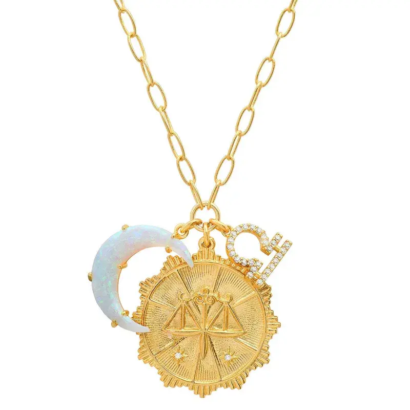 celestial zodiac coin necklace