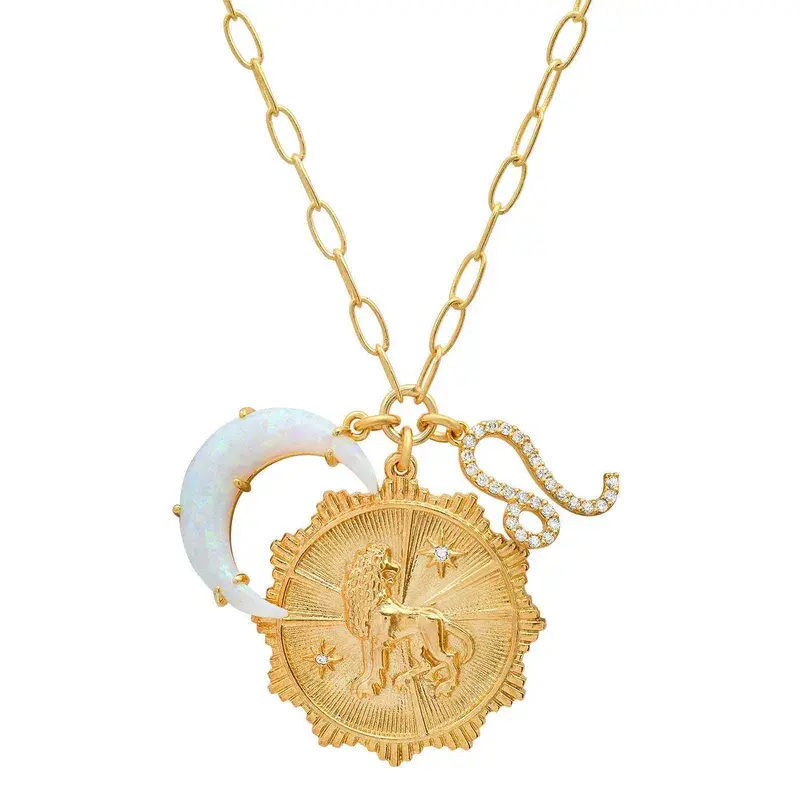 celestial zodiac coin necklace