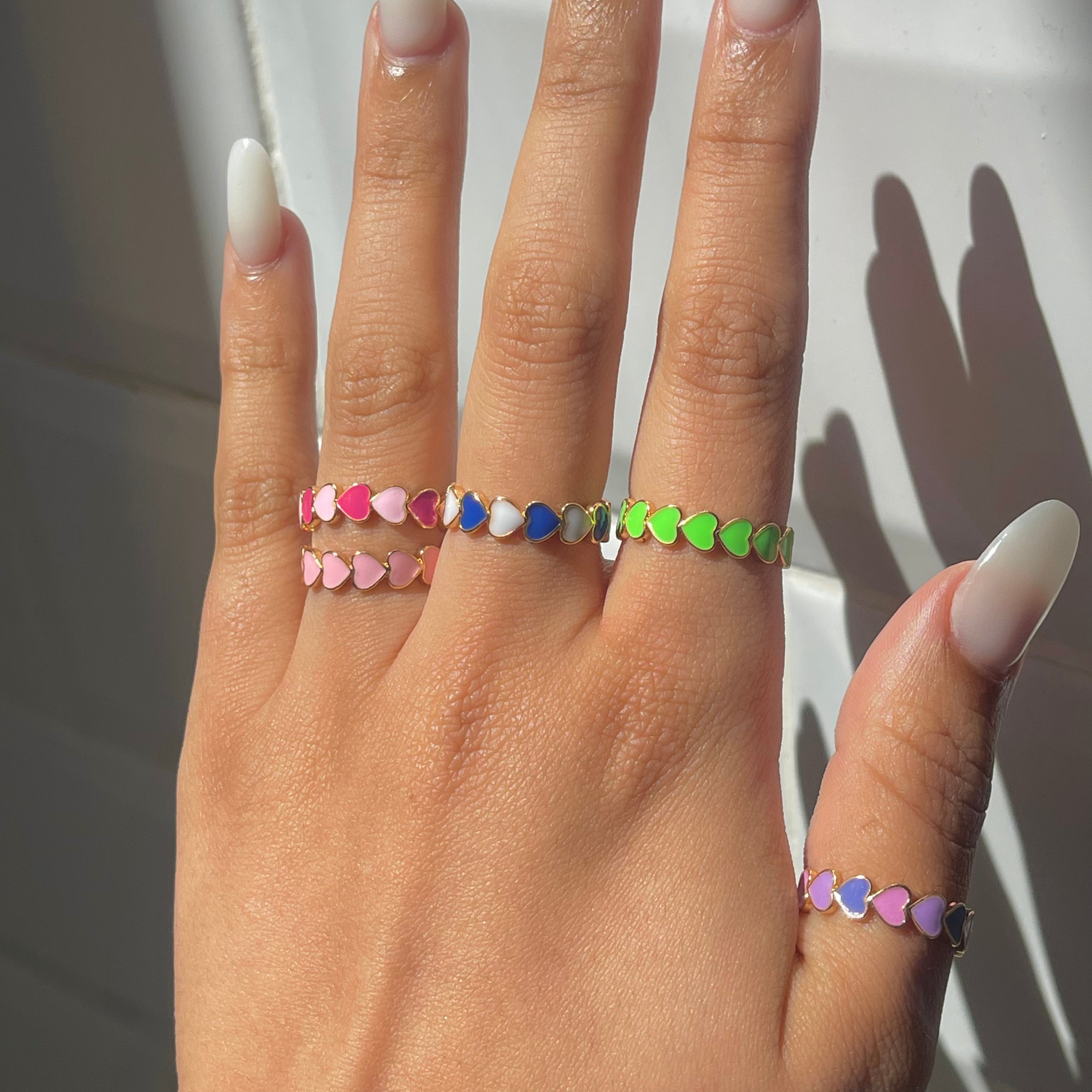 colourful hearts ring