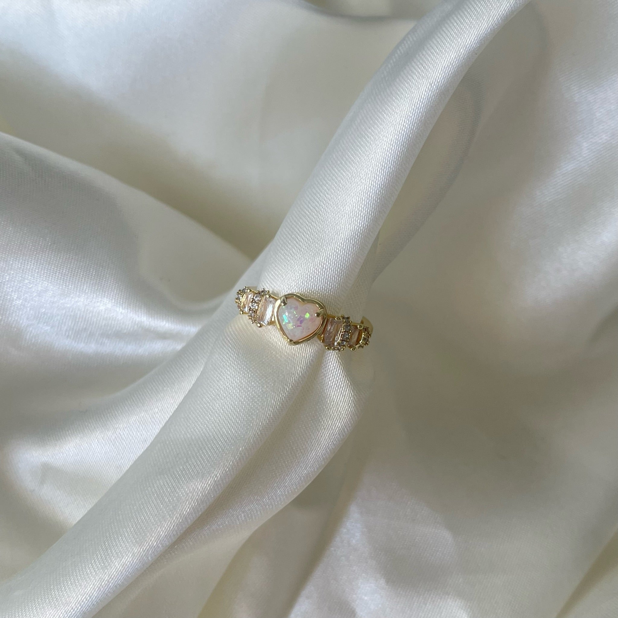 opal heart ring