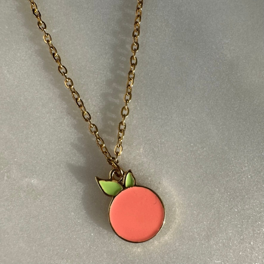 peach necklace