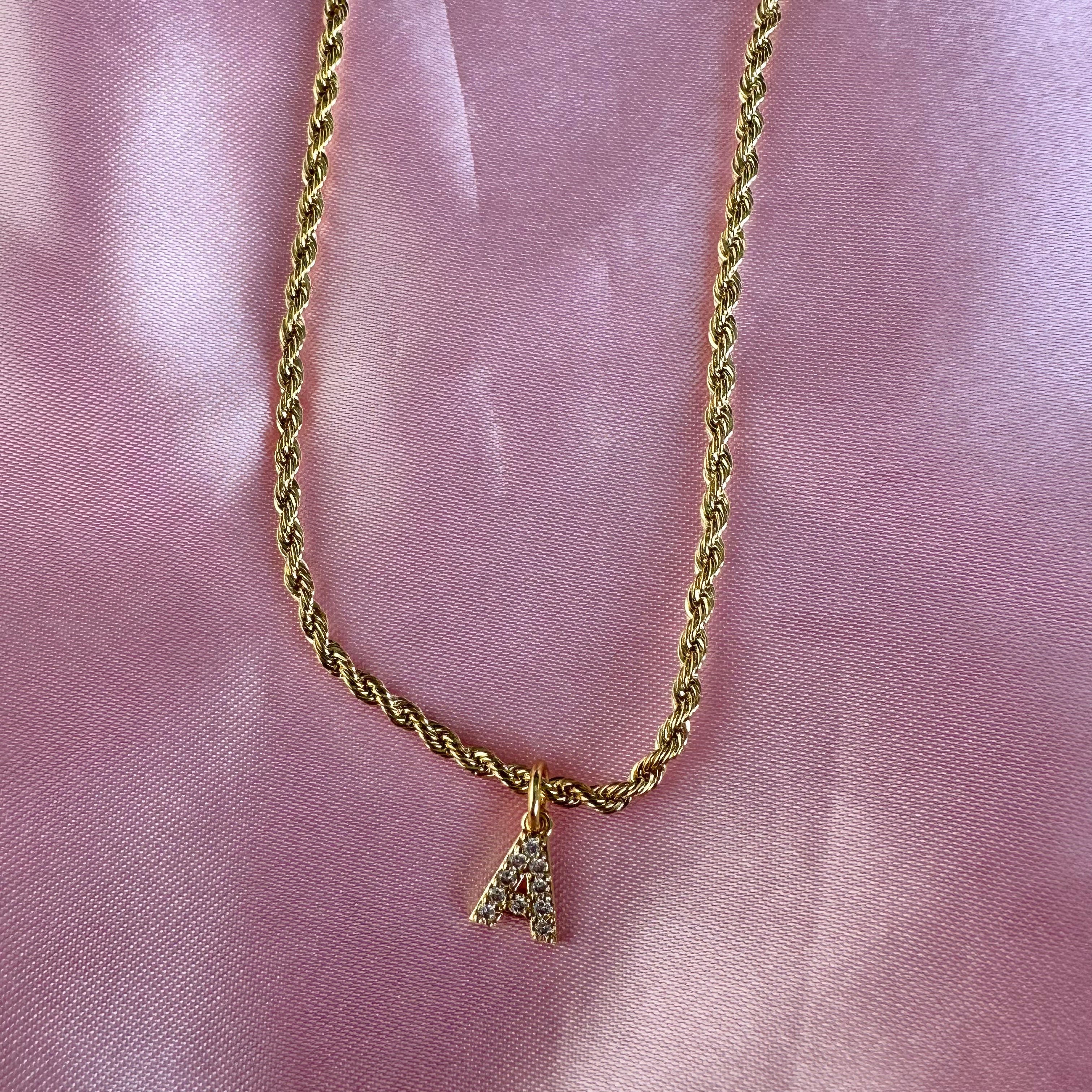 alphabet rope chain necklace
