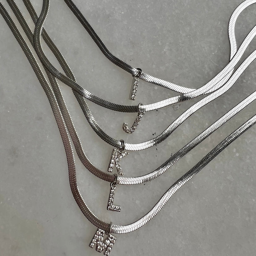 alphabet snake chain necklace