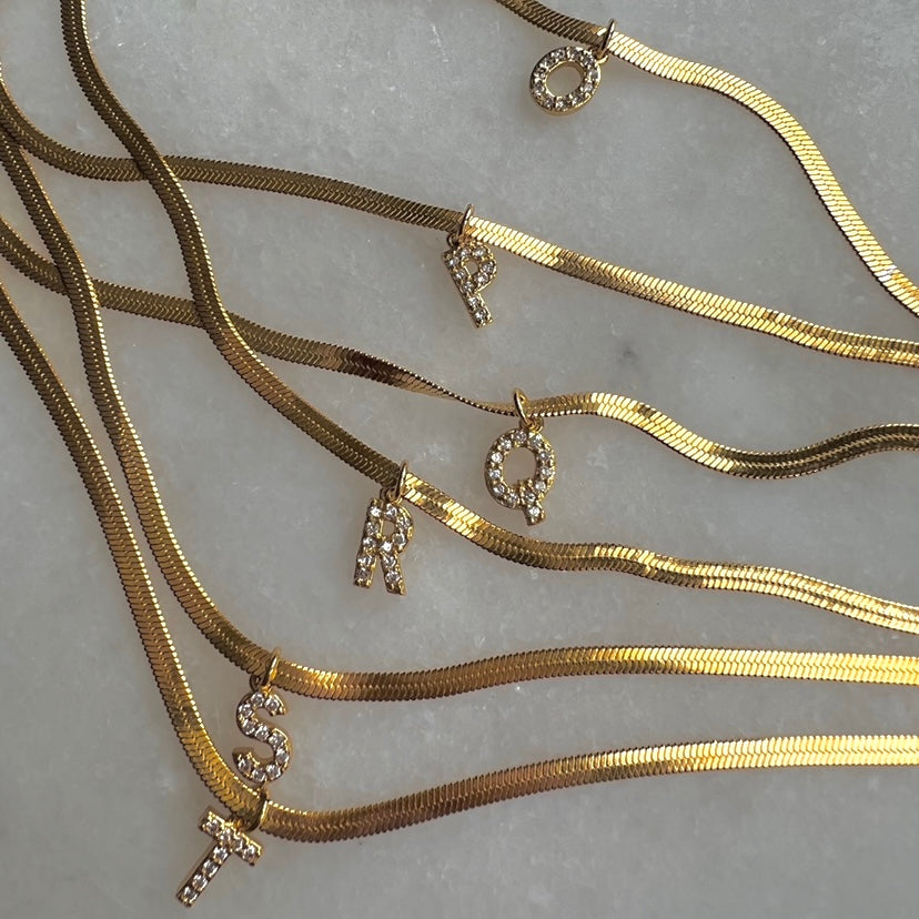 alphabet snake chain necklace
